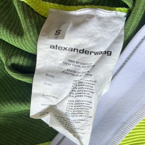 100% authentic Wang biker shorts WORN ONCE stretchy lime green color - Picture 3 of 3